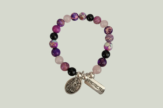 Jasper Rose Quartz Black Tourmaline Bracelet
